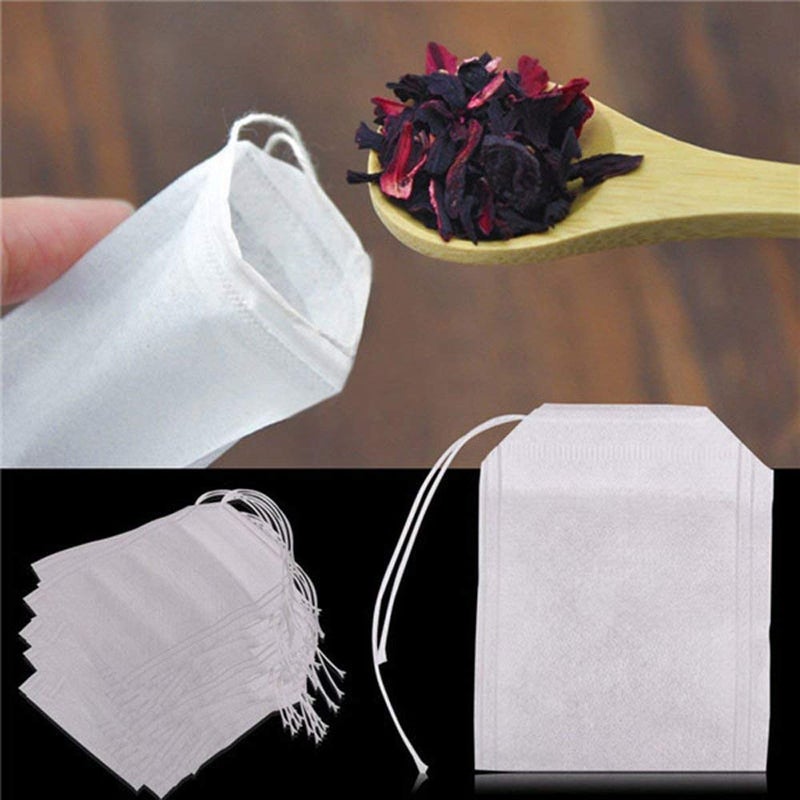 TamBee Tea Bags Disposable Tea Filter Bags Tea infusers Empty Muslin Drawstring Seal Filter Drawstring Herb Loose Tea Bag 400 Pack (400, 2.76" x 1.97") - Image 5